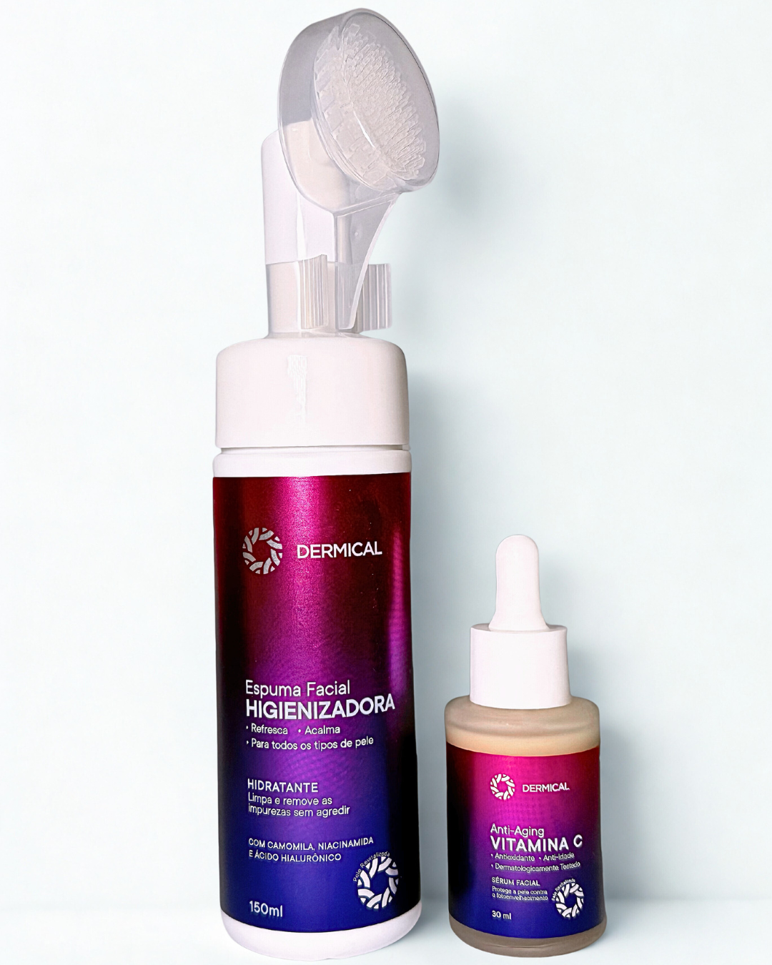 Kit Espuma de Limpeza Facial + Sérum Com Vitamina C