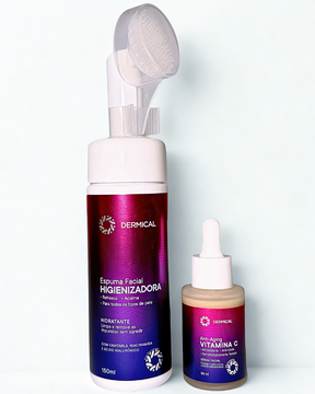 Kit Espuma de Limpeza Facial + Sérum Com Vitamina C